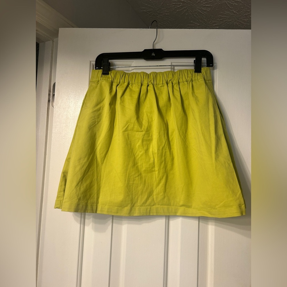 THE Drop Women's Chartruese Utility Mini Skirt Yellow Green Size Medium - Picture 5 of 7